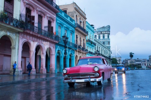 Picture of Classic old car on streets of Havana Cuba